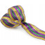 2.5" Poly Deco Mesh Ribbon: Premium Purple/Green/Gold Stripe