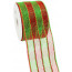 4" Poly Deco Mesh Ribbon: Metallic Wide Foil Red/Lime Plaid