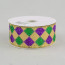 1.5" Harlequin Glitter Diamond Ribbon: Purple, Green & Gold (10 Yards)