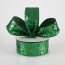 1.5" Large Glitter Ribbon: Emerald Green (10 Yards)