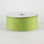 1.5" Fine Glitter on Royal Ribbon: Light & Fresh Green (10 Yards)