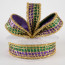 1.5" Tinsel Mesh on Metallic Ribbon: Purple, Green, Gold (10 Yards)