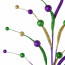 25" Ball Glitter Tubing Mardi Gras Spray: Purple, Green & Gold