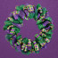 Mardi Gras Four Ribbon Wreath With 2.5" Poly Deco Mesh Ribbon: Metallic Emerald Green