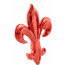 10" Fleur de Lis Ornament:  Red Leaf