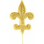 Gold Glitter Fleur de Lis Pick: 4"