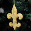 6" Gold Glitter Fleur de Lis Ornament