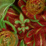 4" Fleur de Lis Ornament: Red & Green Glitter