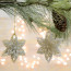 4" Gold & Silver Starburst Ornaments (Set of 2)