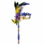 Mardi Gras Feather Flower Stick Mask