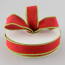 1.5" Faux Burlap Ribbon: Red with Lime Edge (25 Yards)