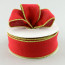 2.5" Faux Burlap Ribbon: Red with Lime Green Trim (25 Yards)