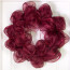 Wreath made with 21" Poly Deco Mesh: Metallic Burgundy & Red