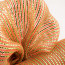 21" Poly Deco Mesh: Deluxe Wide Foil Lime/Orange Stripe