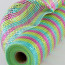 21" Poly Deco Mesh: Deluxe Wide Foil Pink/Turquoise/Lime Stripe