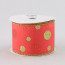 2.5" Glitter Dots Ribbon: Red/Lime (10 Yards)