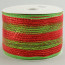 4" Poly Deco Mesh Ribbon: Metallic Red/Lime Stripe