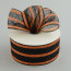 2.5" Poly Deco Mesh Ribbon: Metallic Black/Orange Stripe
