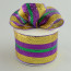 4" Poly Deco Mesh Ribbon: Premium Purple/Gold/Green Stripe