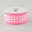 1.5" Pink & White Houndstooth Ribbon (10 Yards)