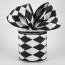4" Harlequin Ribbon: Black & White (10 Yards)