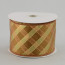 2.5" Criss Cross Glitter Ribbon: Brown/Copper/Gold