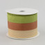 2.5" Bold Stripe Ribbon: Green, Brown & Cream