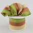 2.5" Bold Stripe Ribbon: Green, Brown & Cream