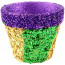 5.5" Glittered Mardi Gras Pot