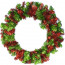 24" Tinsel Wreath: Red & Lime Green
