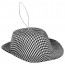 Black & White Houndstooth Hat Ornament (5")