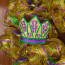 5.75" Mardi Gras Glittered Crown Foam Ornament 